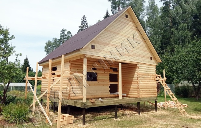 1 Брусовая баня Б-10, 6×6, 63 м², Калужская область, Боровский район, Деревня Кривское (2)